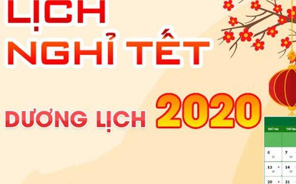 Lịch nghỉ tết dương lịch 2020